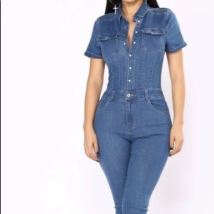 Fashion Nova denim jumpsuit